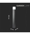 V-Tac lampe de jardin carrée - Noir, 80 cm, IP54, douille GU10, sans source lumineuse, 230V