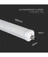 120cm 36W vandtæt komplet LED armatur, gennemfortrådet - 130lm/W, IP65, 6 års garanti