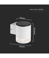 0,55W Solcelle vegglampe LED - IP54, Hvit