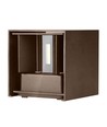 Applique LED 11W - IP65 extérieur, carrée, couleur corten, faisceau réglable, avec source lumineuse