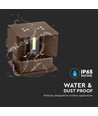 Applique LED 11W - IP65 extérieur, carrée, couleur corten, faisceau réglable, avec source lumineuse