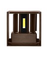Applique LED 11W - IP65 extérieur, carrée, couleur corten, faisceau réglable, avec source lumineuse
