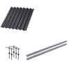 Montageset starter, voor 2 panelen - Aluminium rail, voor eterniet of stalen profiel dak, voor 30mm panelen