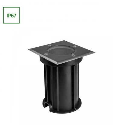 Lukka Connect spot encastré - Carré, Alu, GU10, câblage traversant