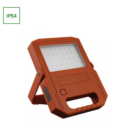 Spectrum Solaris projektør - Orange/rød, 10W, IP54, solcelle, 4400 mAh powerbank