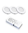 Lot de 3 spots pour meubles Reco68 - Blanc mat, avec alimentation incluse
