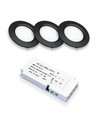 Lot de 3 spots pour meubles Reco68 - Noir, avec alimentation incluse