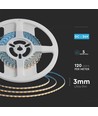 V-Tac 8W/m LED-strip - 5m, 3mm breed, IP20, 24V, 120 LED per meter