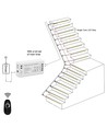 Kit ruban LED COB pour escalier 11W/marche - 24V DC, IP20, Jusqu'à 16 marches
