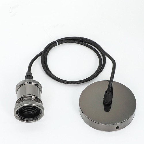 Douille de lampe & rosace, Designer - Couleur perle noire, câble 150 cm, E27