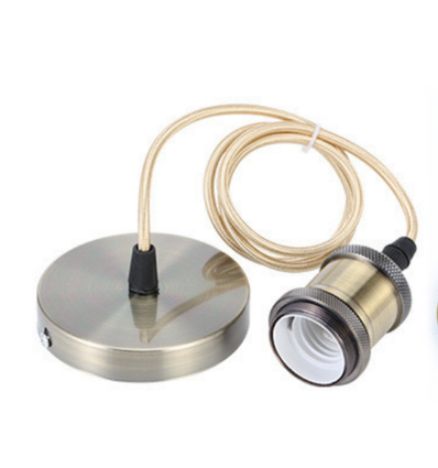 Lampfitting & rozet, Designer - Groen-Bronzen, 150 cm snoer, E27