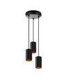 CHLOE GU10 x 3 - IP20, Suspension, Noir Or, Base Ronde, Sans Source Lumineuse