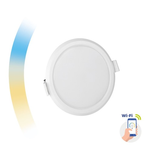 12W Smart Home LED innfellingspanel - Tuya/Smart Life, Google Home og app, hull: Ø15,5 cm, mål: Ø16,2 cm