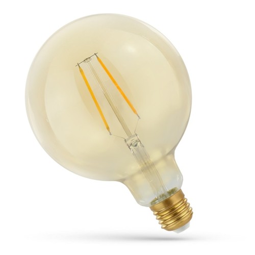 E27 5W LED globe lamp - Kooldraad, 12,5 cm, amberkleurig glas, extra warm