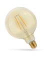 E27 5W LED globepære - Kultråd, 12,5 cm, rav farvet glas, ekstra varm