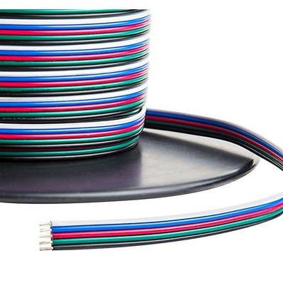 Câble RGB+W 12-24V - 5 x 0,5 mm², au mètre, minimum 5 mètres