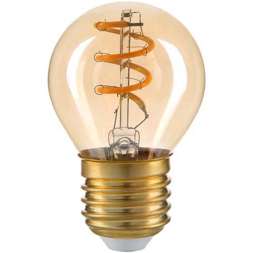 E27 3W LED-pære - G45, filament, røyket glass