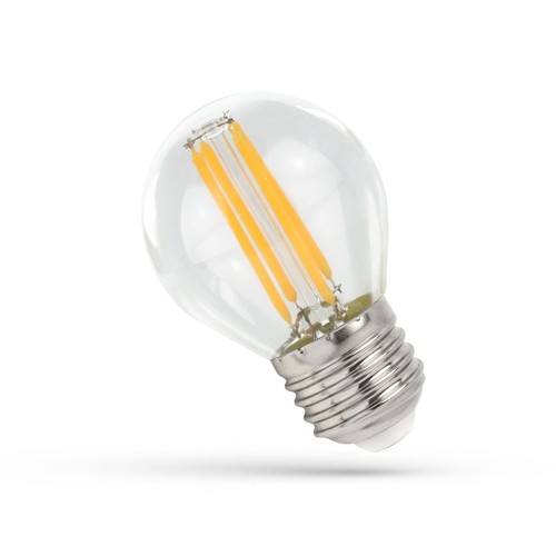 Ampoule LED E27 4W - G45, filament, verre clair
