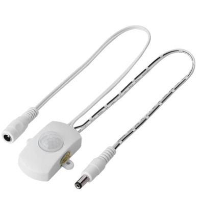 Witte PIR-sensor voor LED-strip - 12V (60W), 24V (120W), met schroefklemmen