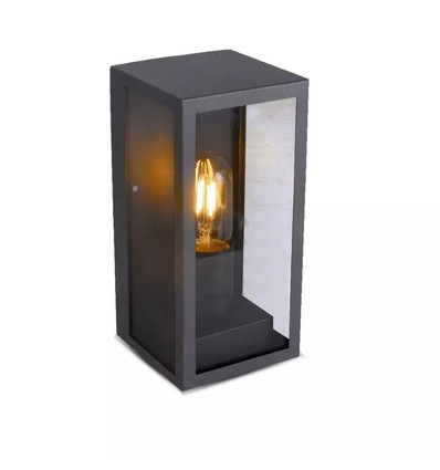 E27 Vegglampe - IP44 utendørs, sort, uten lyskilde