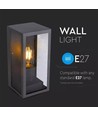 E27 Wandlamp - IP44 buiten, zwart, zonder lichtbron