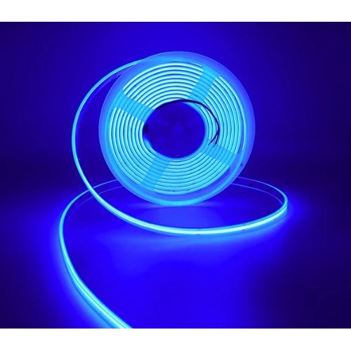 Ruban LED COB Bleu 5m 10W/m - 24V DC, IP67, 320 LED par mètre, COB LED