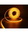 Ruban LED COB 5m 10W/m couleur Ambre - 24V DC, IP67, 320 LED par mètre, COB LED