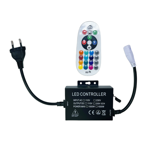 230V RGB CLIP-ON controller - Inclusief eindkap, voor 230V, geheugenfunctie, 100 m