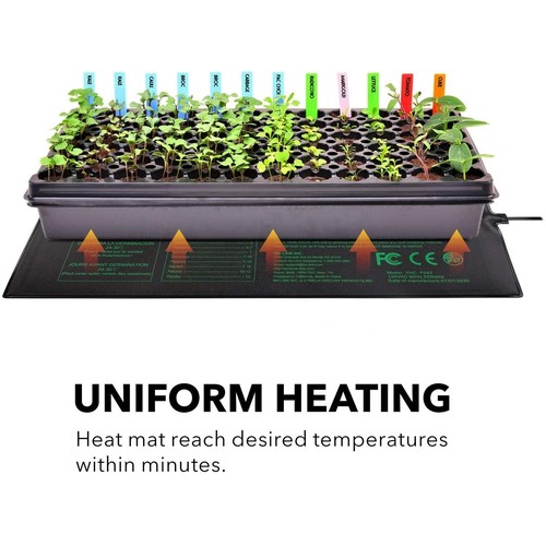 Varmematte - 18W, til forspiring av frø eller microgreens, 50 x 25 cm, 1,2 meter ledning