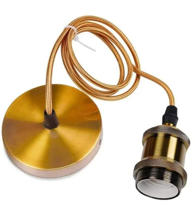 Douille de lampe & rosace, Designer - Bronze antique, câble 150 cm, E27