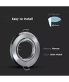Kit Downlight MR16 ou GU10 - Sans source lumineuse, acier brossé, perçage : Ø7 cm, dimensions : Ø9,3 cm