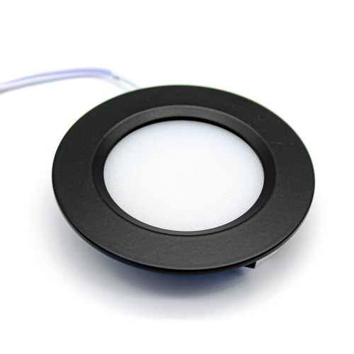 Spot de meuble encastrable 2,7W Ø6,8cm Reco68 RA92 - 12V DC, Perçage : Ø5,5 cm, Dimensions : Ø6,8 cm, Noir