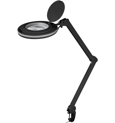 Lampe loupe LED avec pince x1,75 9W - Noir