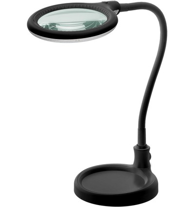 LED loeplamp met flexibele hals 6W - Zwart, bureaulamp, klem
