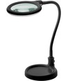 Lampe loupe LED avec col de cygne 6W - Noir, lampe de bureau, pince
