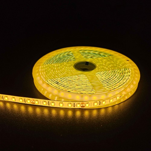 5m 10W/m Gele LED strip - 24V DC, IP65, 120 LED's per meter