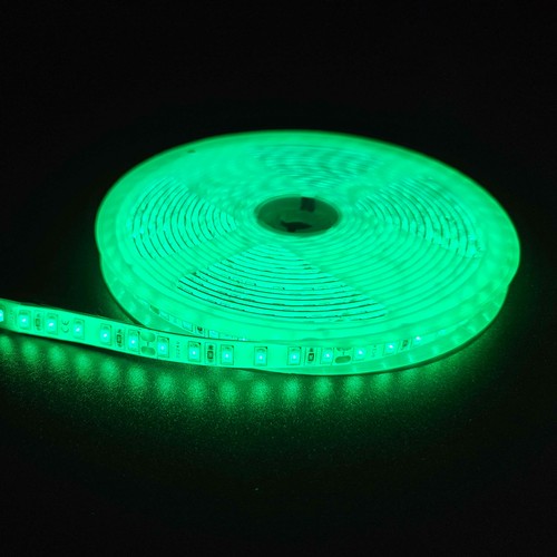 5m 10W/m Groene LED strip - 24V DC, IP65, 120 LED's per meter