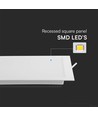 LED indbygningspanel, 24W - Hul: 28cm x28cm, mål: 29,5cm x 29,5cm