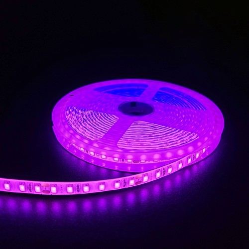 5m 10W/m Rosa LED-strip - 24V DC, IP65, 120 LED per meter