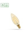 E14 5W LED kertepære - C35, kultråd, rav farvet glas, ekstra varm