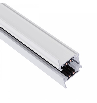 100cm 3-faset skinne til indbygning - Hvid, SPS 2, aluminium, IP20, til 230V skinnesystem