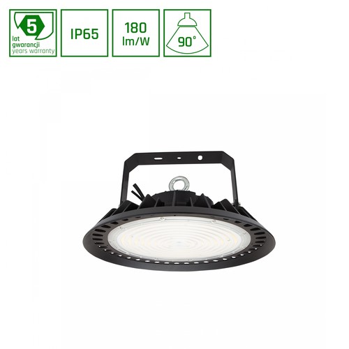 High bay LED 200W, 180lm/W - dimmable DALI, 90 degrés, IP65, IK08, boîtier noir