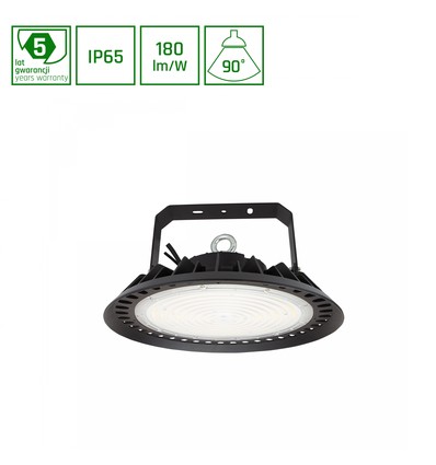 High bay LED 200W, 180lm/W - dimmable DALI, 90 degrés, IP65, IK08, boîtier noir