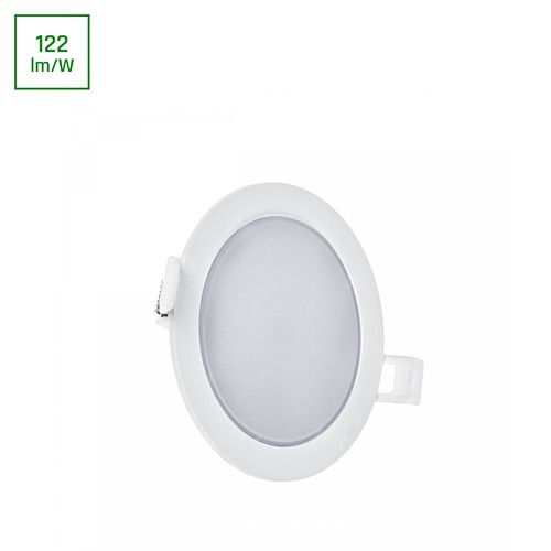 Panneau LED 6W Algine 2-en-1 encastrable/saillie - 125lm/W, Ø11,5cm, 3000K, bord blanc, rond