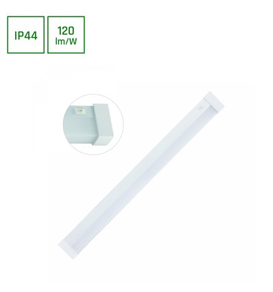Réglette LED Aquatica 60cm 15W - IP44, carrée, pour la salle de bain ou la cuisine