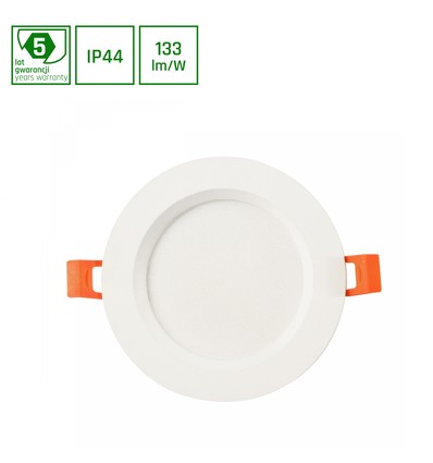 12W Ø14cm DURE 3 MAX indbygningspanel - 133lm/W, IP44 vådrum, hvid, Hul: Ø11cm, 5 års garanti