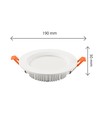 18W Ø19cm Dure 3 Max inbouwpanel - 122lm/W, IP44, 4000K, 2200lm, witte rand, 5 jaar garantie
