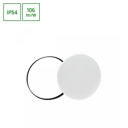 32W LED loftslampe med sensor - Ø38cm, 3000K, 3380lm, hvid kant, indbygget bevægelsessensor
