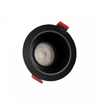 Spot encastrable GU10 avec réflecteur noir - Noir, aluminium, orientable, Trou : Ø7,5 cm, Dim : Ø8,5 cm, IP20 intérieur