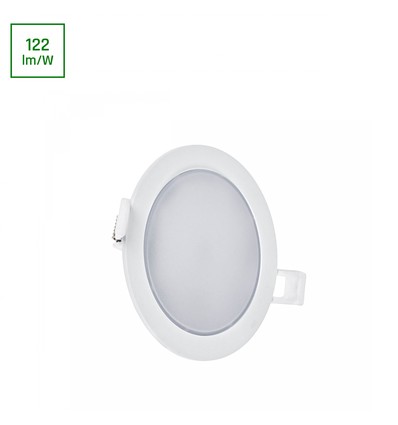 6W Ø11,5cm 2-in-1 inbouw- en opbouwpanel - 750lm, 4000K, witte rand, rond design